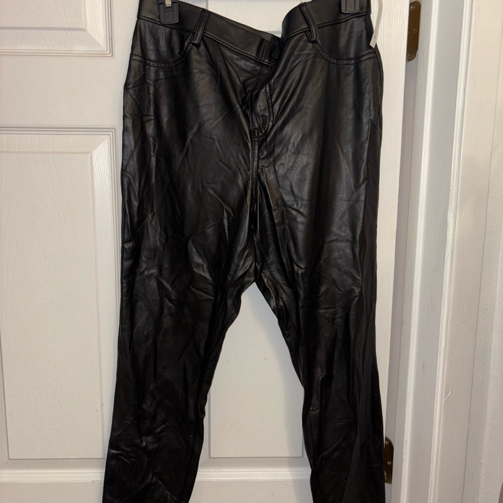 Women Black Leather Pants